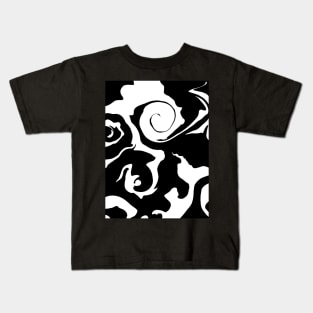 Modern Black and White marble swirl Kids T-Shirt